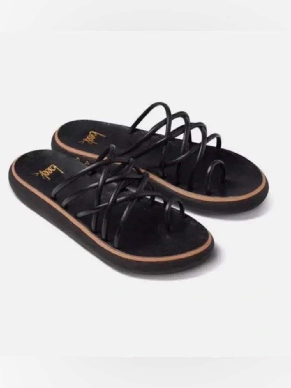 Beek PEEP leather platform sandal